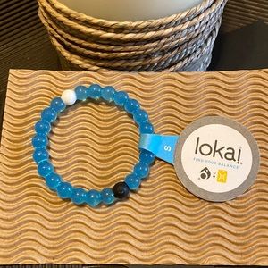 Lokai water bracelet blue white and black, small, NWOT